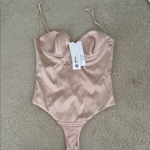 Zara Pink Satin Bodysuit